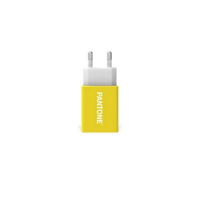 PANTONE Mains Charger with USB Port - 2A - Fast Charge - Yellow